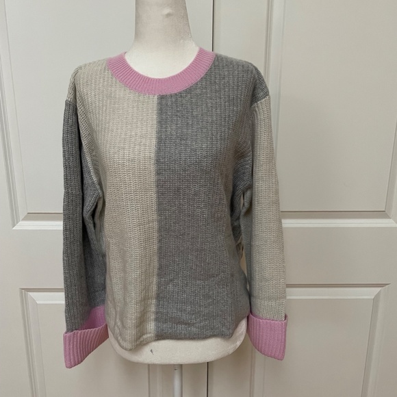 Boxy Color Block Shaker Crew in Sweater from Autumn Cashmere - Picture 1 of 14